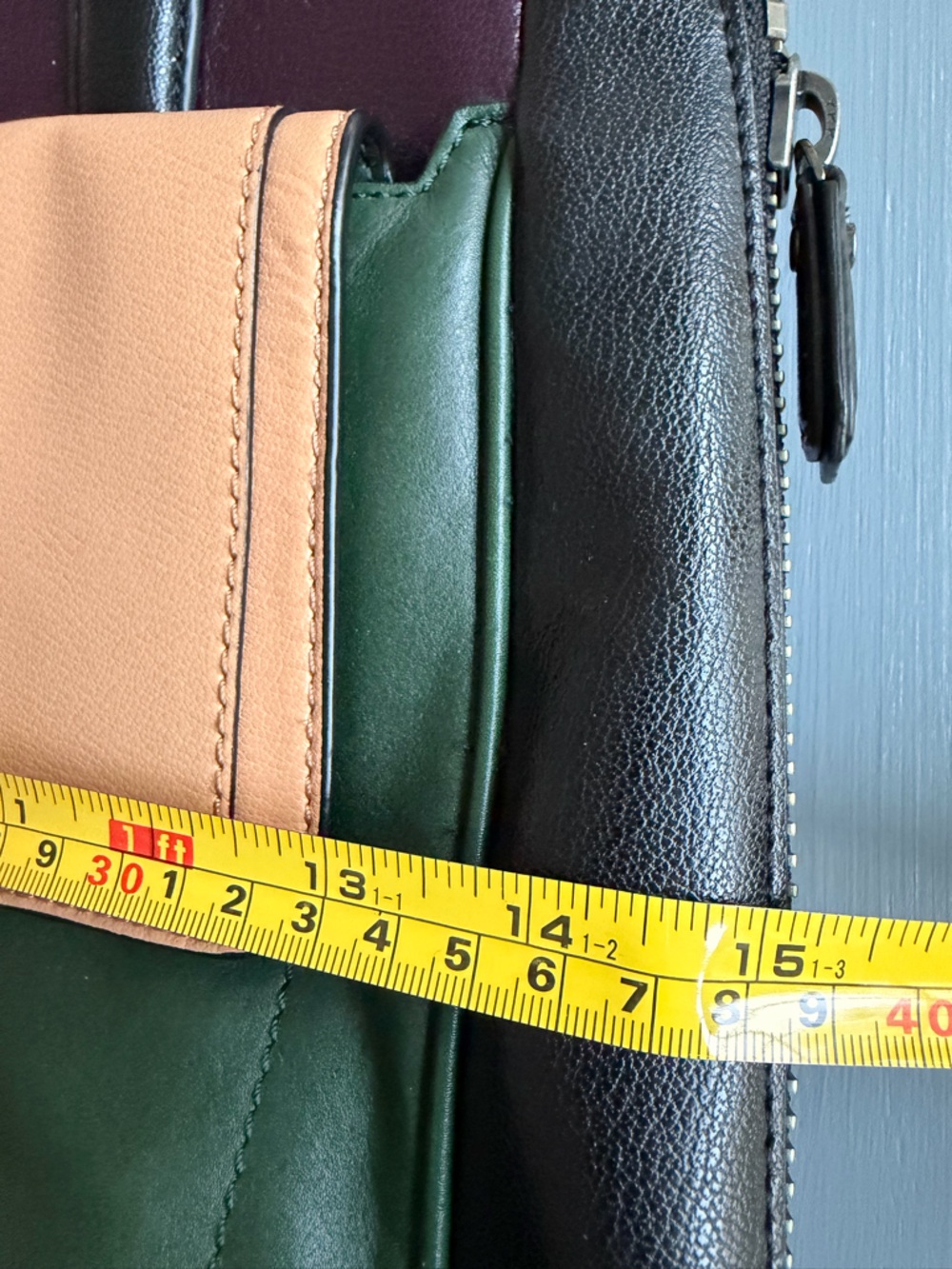 DIANE VON FURSTENBERG DVF Highline Colorblock Leather Tote Bag Laptop Work - Picture 13 of 16